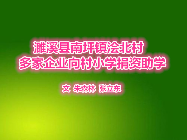  濉溪县南坪镇浍北村多家企业向村小学捐资助学