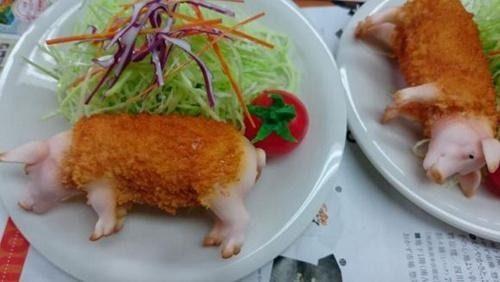 日本奇葩美食，整只“小猪仔”端上桌，看到还真不太敢吃！