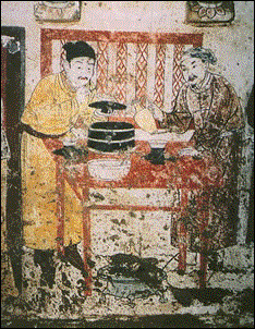 下八里村1号墓壁画--点茶图 下八里村1号墓壁画--点茶图