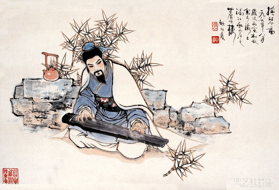 抚琴图